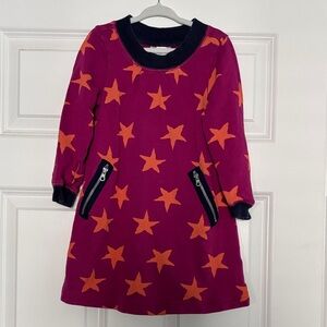 Hanna Andersson Star Dress Long Sleeve Pink and Orange Size 4 Girls
